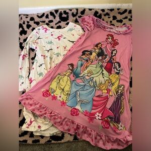 Old Navy/Disney Pink Princess Nightgown and Dinosaur Dress 5T